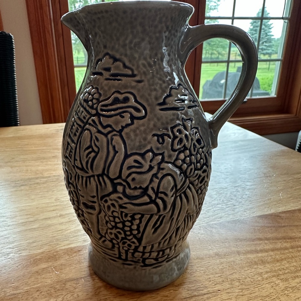 Vintage salt glaze stoneware pitcher, 6 1/2 inches tall